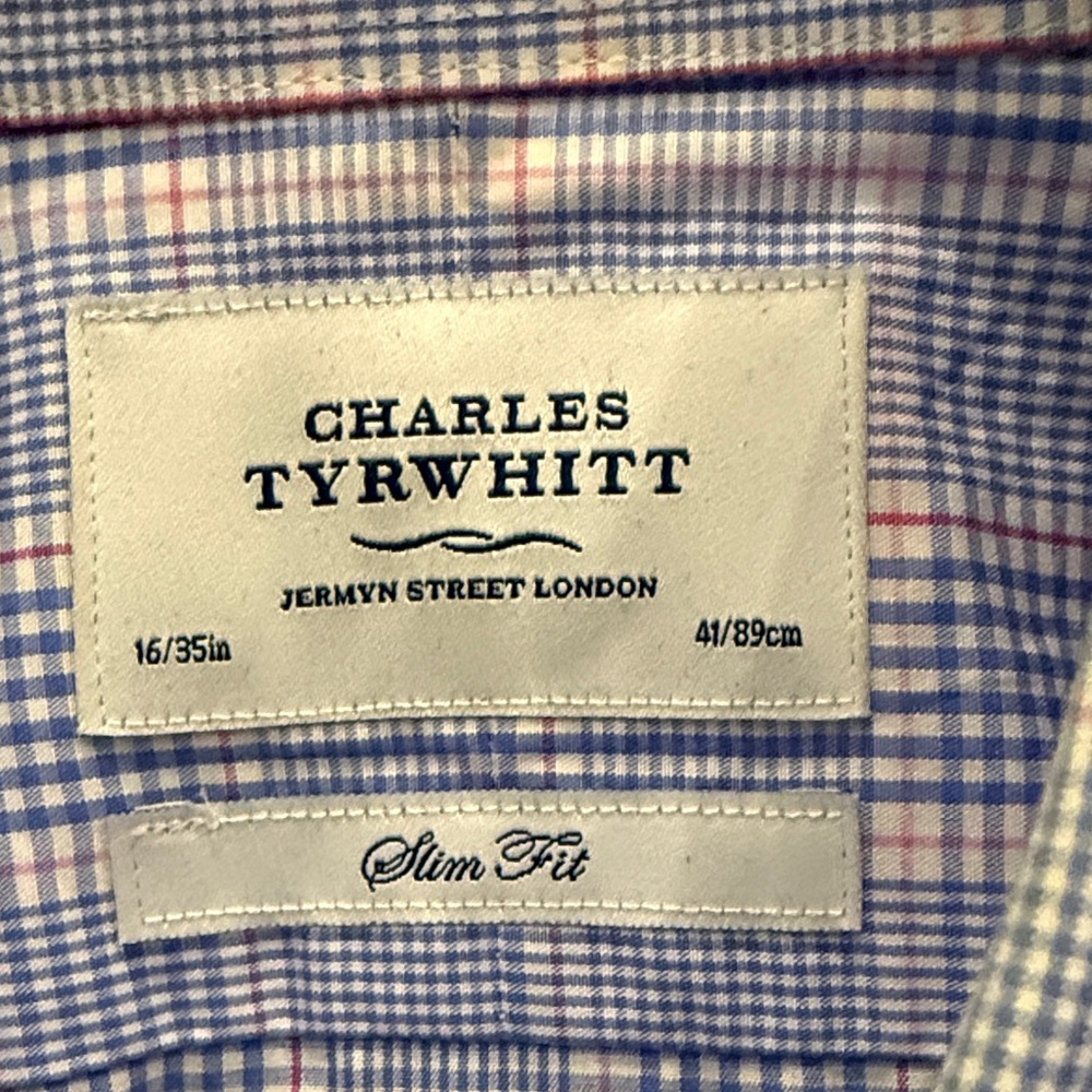 Charles Tyrwhitt Blue and Pink Plaid Shirt - Picture 2 of 3
